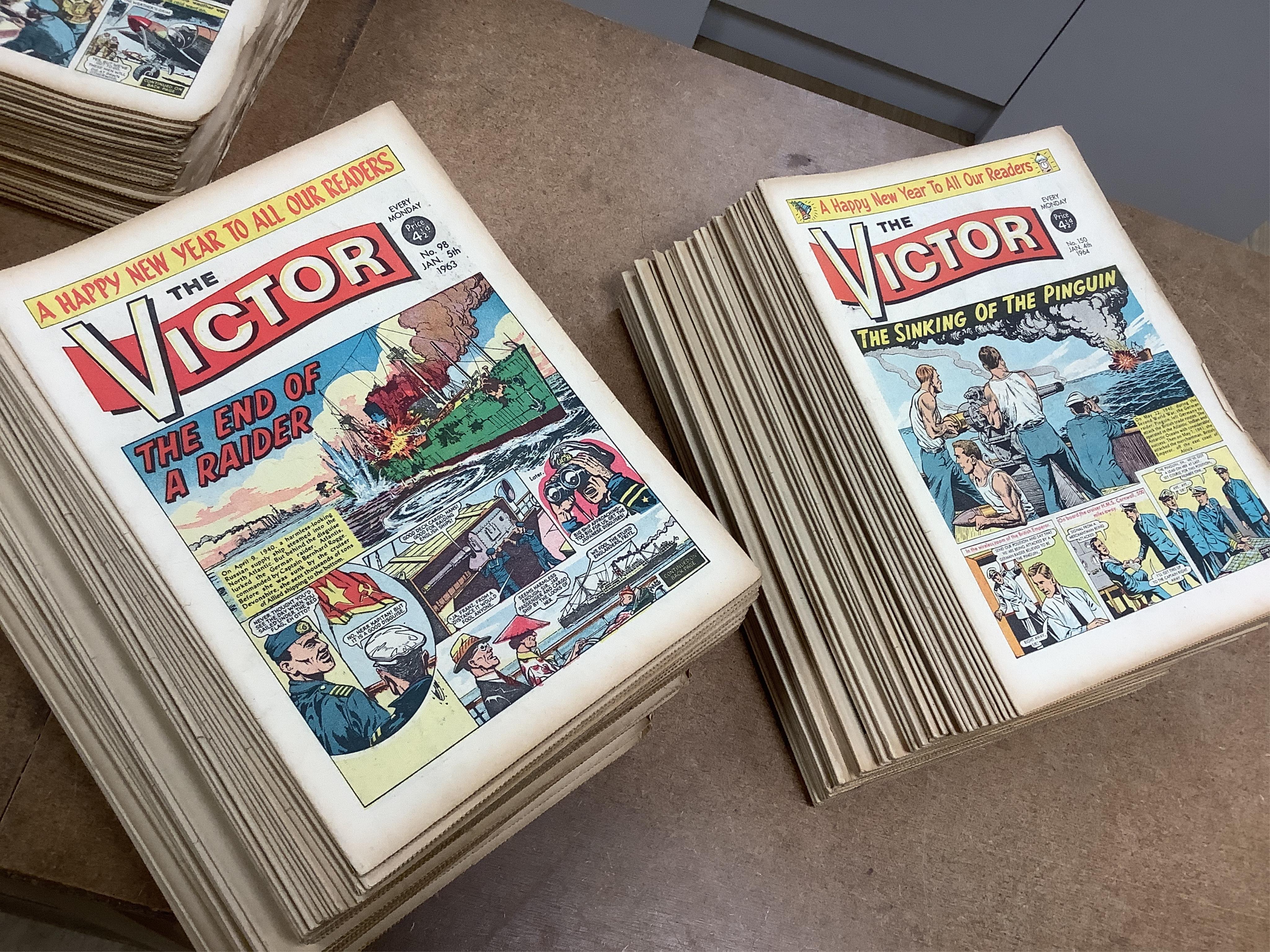 The Victor comic, issue’s from No. 1 Feb 25th 1961 (large quantity)., Condition - Mostly poor